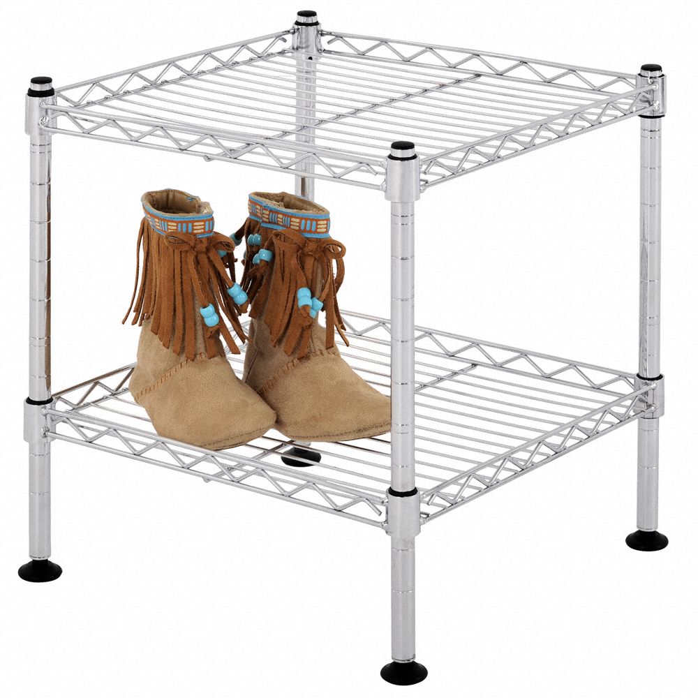 GRAINGER APPROVED Freestanding Wire Shelving Unit, 12 inW x 12 inD x 12