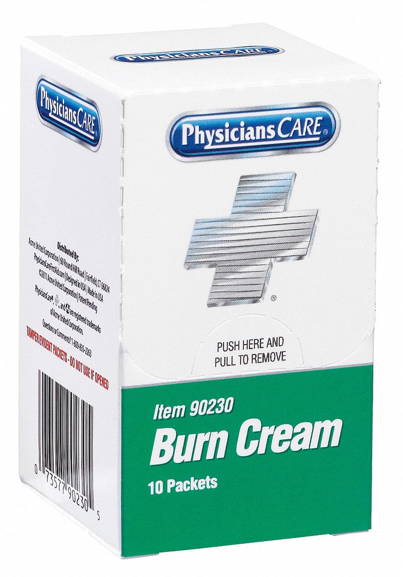 Burn Cream, Cream, Box, Wrapped Packets, 0.030 oz, 0.9g, PK 10 Grainger