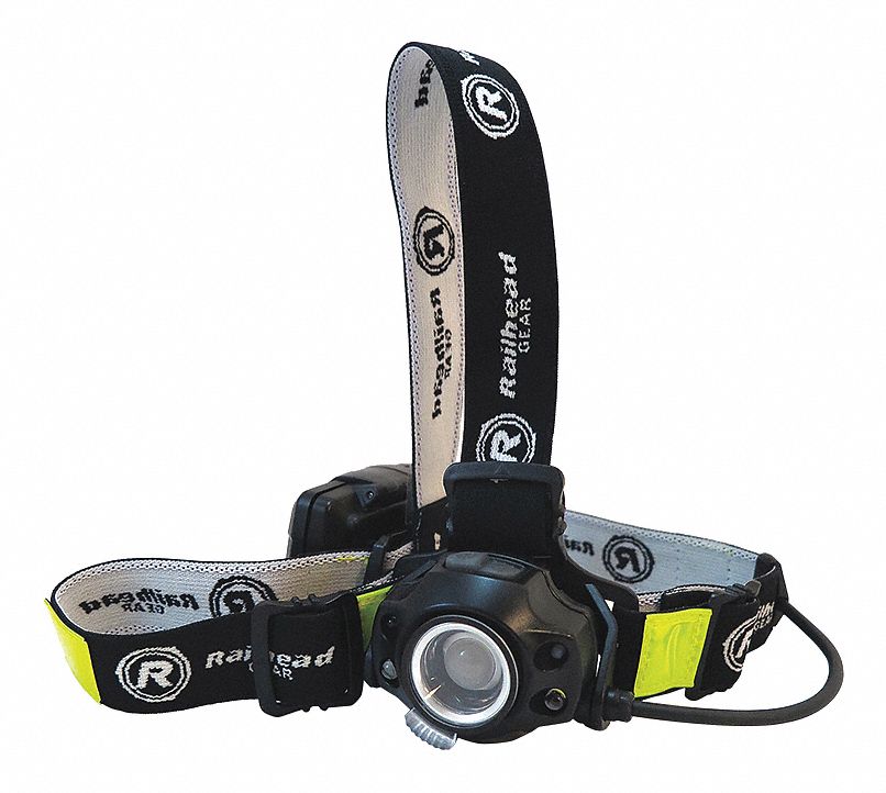 RAILHEAD GEAR LED Headlamp, Plastic, 50,000 hr Lamp Life, Maximum
