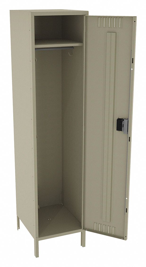 TENNSCO Sand Wardrobe Locker, (1) Tier, (1) Wide Openings 1, 18 in W X 21 in D X 78 in H