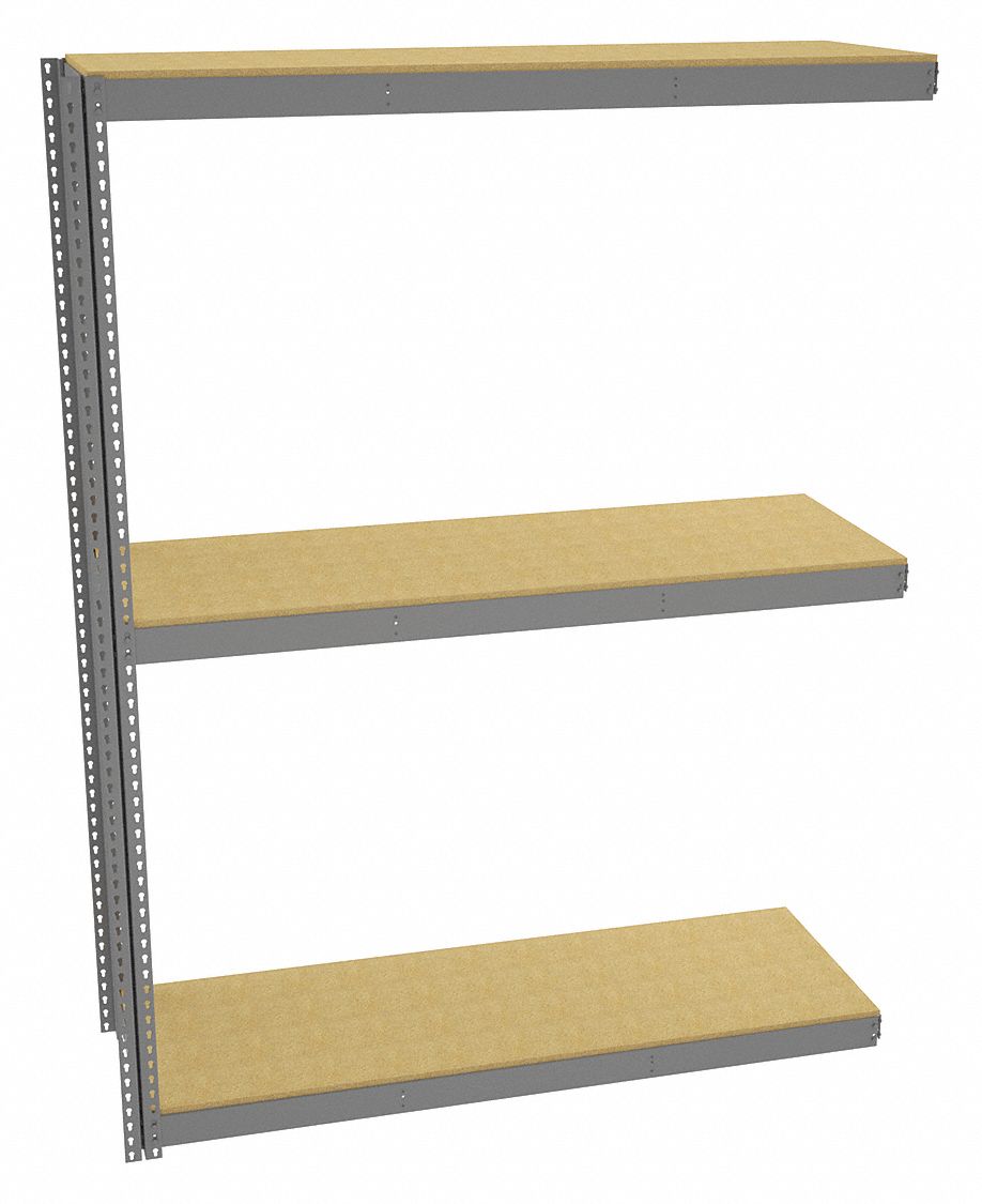 TENNSCO AddOn Boltless Shelving with Particle Board Decking, 3 Shelves