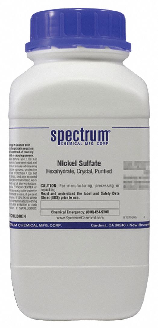 SPECTRUM Nickel Sulfate, Hexahydrate, Crystal, Purified 10101970, F