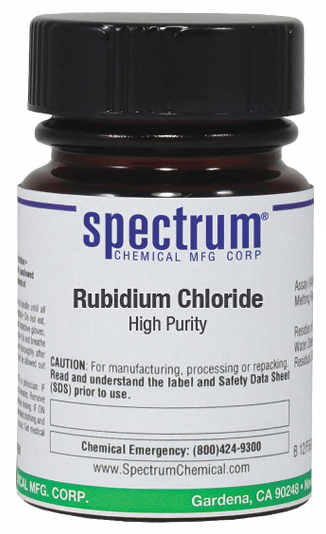 7791119, F.W. 120.92, Rubidium Chloride, High Purity 39G843R105025GM04 Grainger