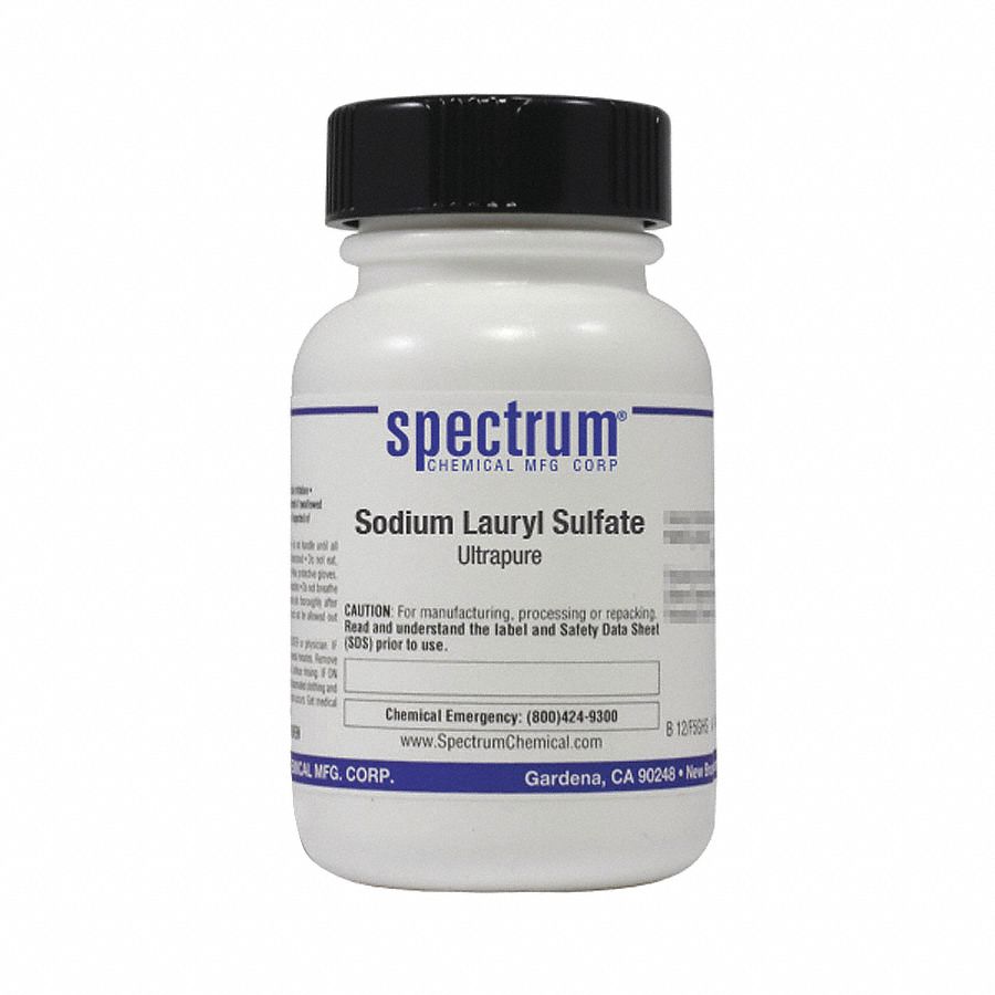 SPECTRUM Sodium Lauryl Sulfate, Ultrapure, Analytical Reagents, Bottle, 25 g 6MLE5S133125GM