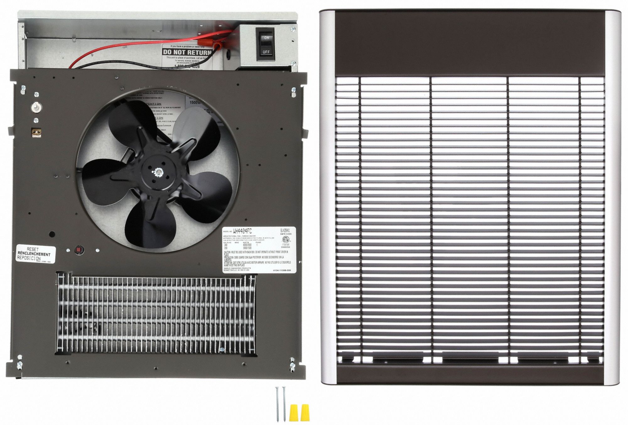 QMARK Recessed Electric WallMount Heater, 1,500W/3,000W, 2,000W/4,000W