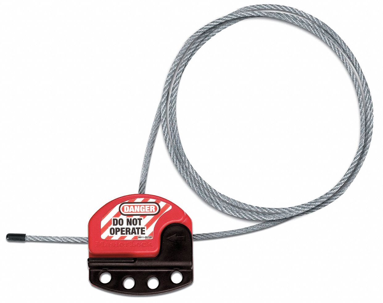 MASTER LOCK Cable Lockout, Thermoplastic Polyurethane, 3 ft, Adjustable