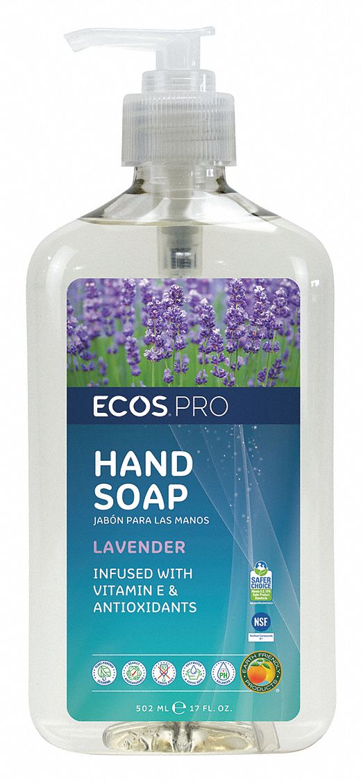 ECOS PRO Lavender, Liquid, Hand Soap, 17 oz, Pump Bottle, None 39N025