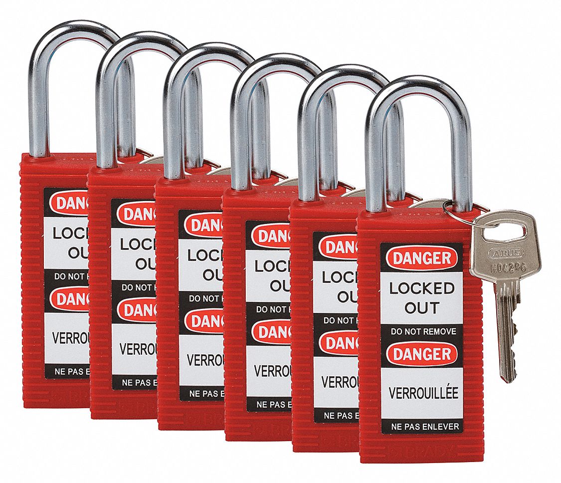 Lockout Padlock,KD,Red,3"H,PK6 123396 754473721664 eBay