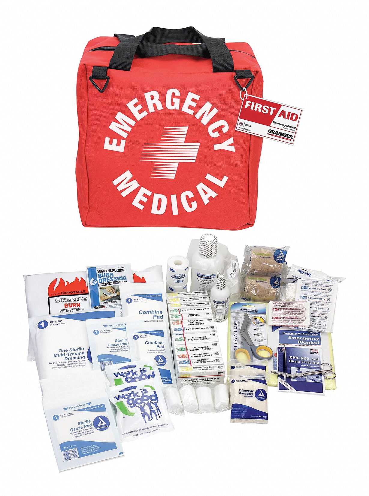 GRAINGER APPROVED Emergency Medical Kit, 25 People Served, Number of