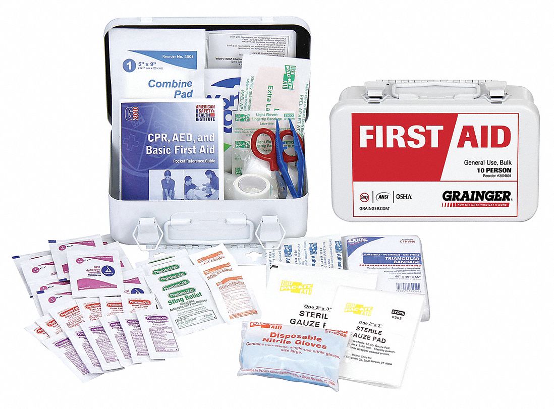 Industrial, 10 People Served per Kit, First Aid Kit 39N80154557