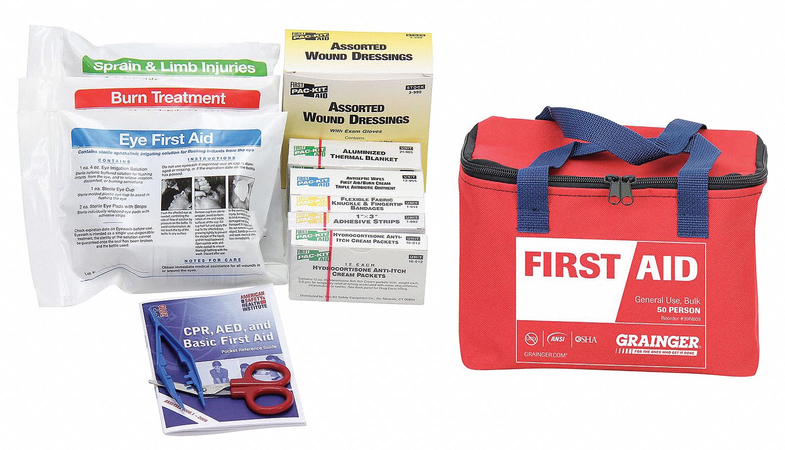 Industrial, 50 People Served per Kit, First Aid Kit 39N80954559