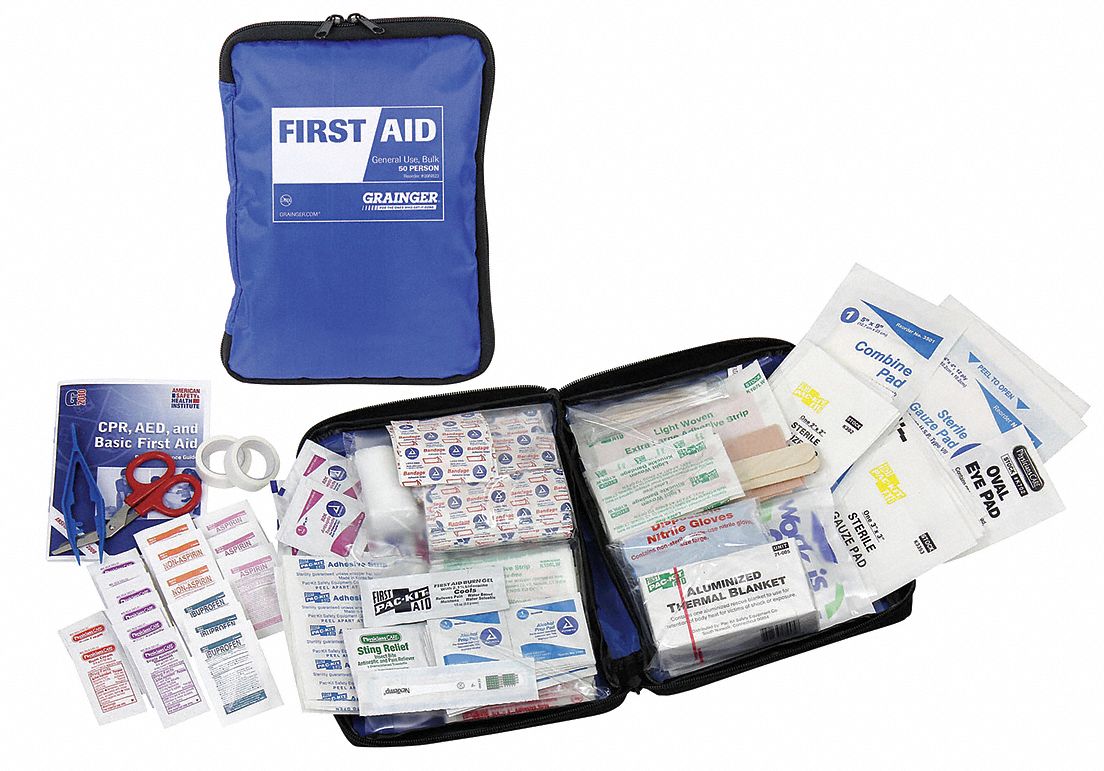GRAINGER APPROVED First Aid Kit, Kit, Fabric Case Material, General