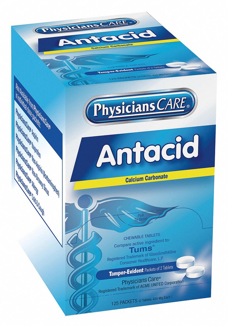 PHYSICIANSCARE Antacids and Indigestion, Tablet, PK125 39N85490110