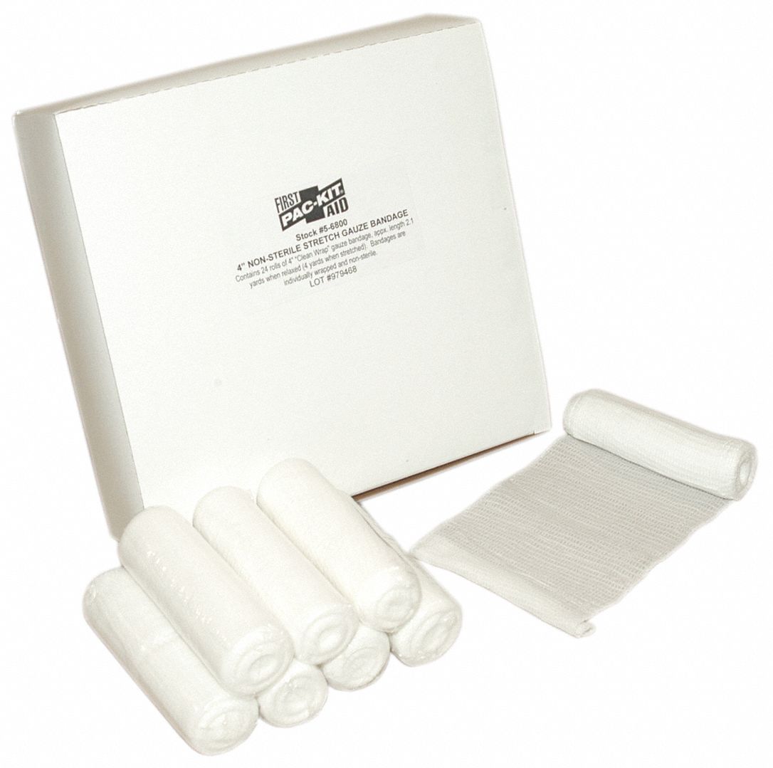 FIRST AID ONLY Gauze Roll, Box, NonSterile, Gauze, Includes (24) 4" x