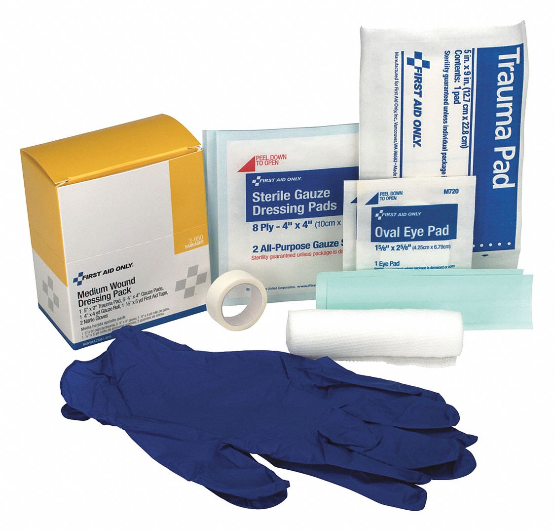 FIRST AID ONLY, Sterile, White, Dressing 39N9913950 Grainger