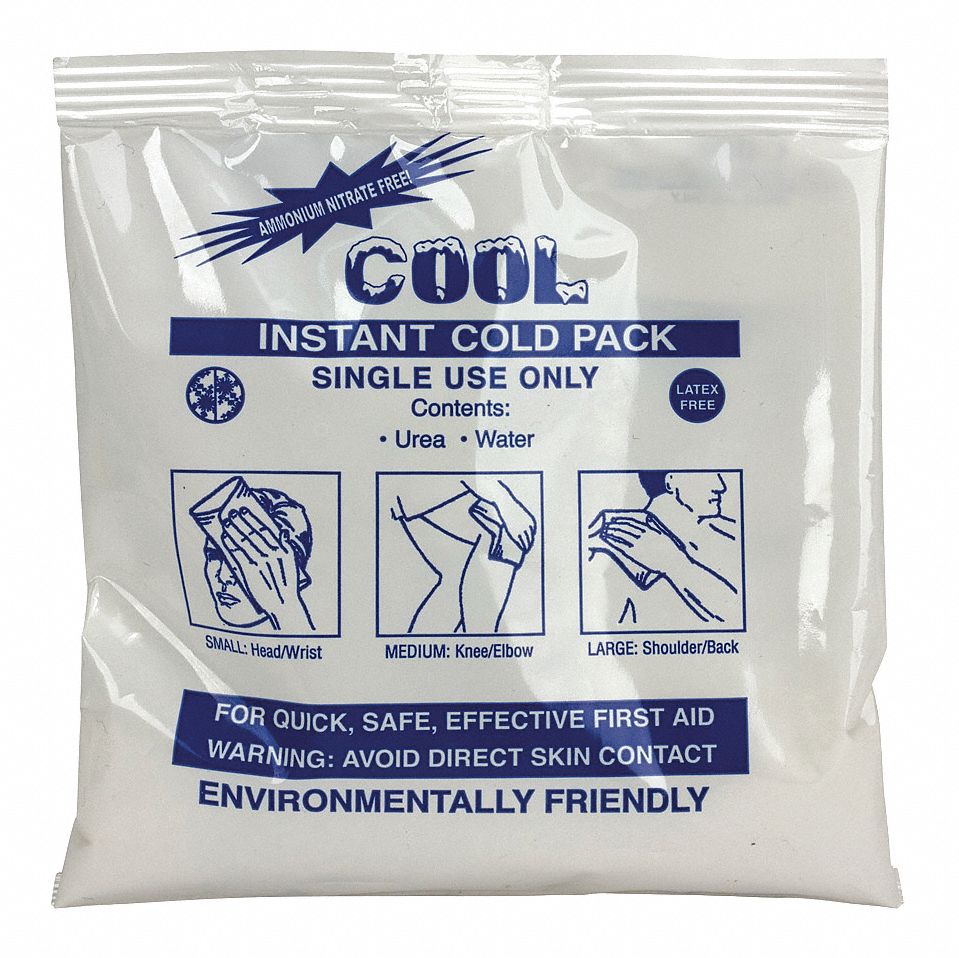 FIRST AID ONLY 4 1/2 in x 6 in White Instant Cold Pack, 1EA 39P019