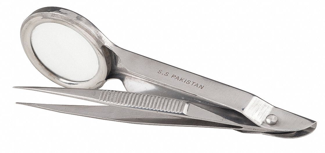 FIRST AID ONLY Forceps, 3 3/4 in Length, Stainless Steel, Pointed Blade