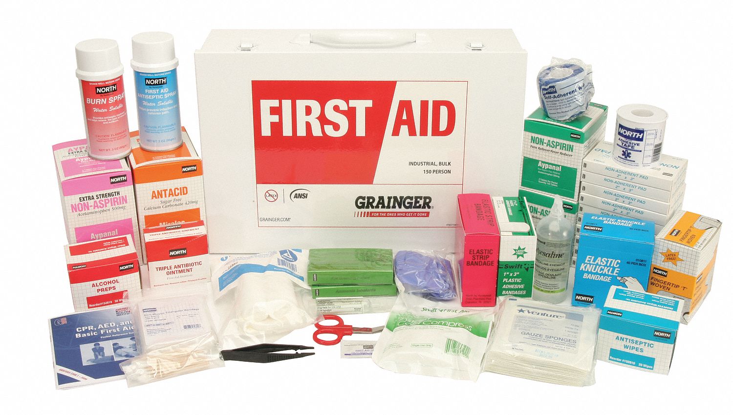 HONEYWELL NORTH First Aid Kit, Kit, Steel, General Purpose, 150 People