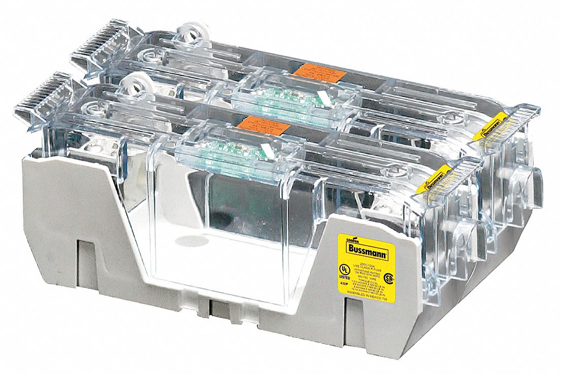 BUSSMANN Fuse Block, Industrial, 61 to 100 A, Fuse UL Class H, K5, 250V AC/125V DC 39P335