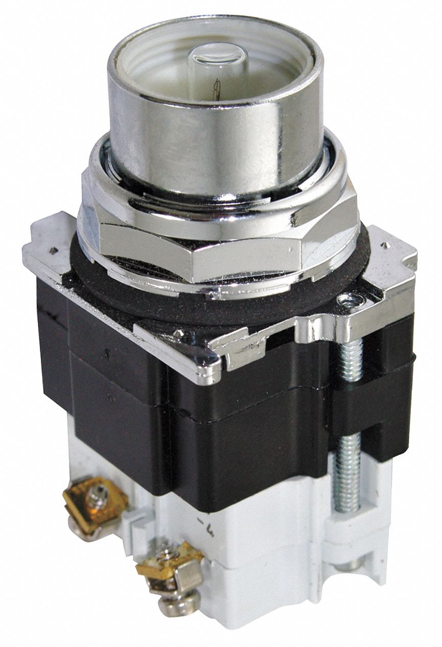 30 mm Size, Transformer, Push to Test Pilot Light Without Lens - 39P892