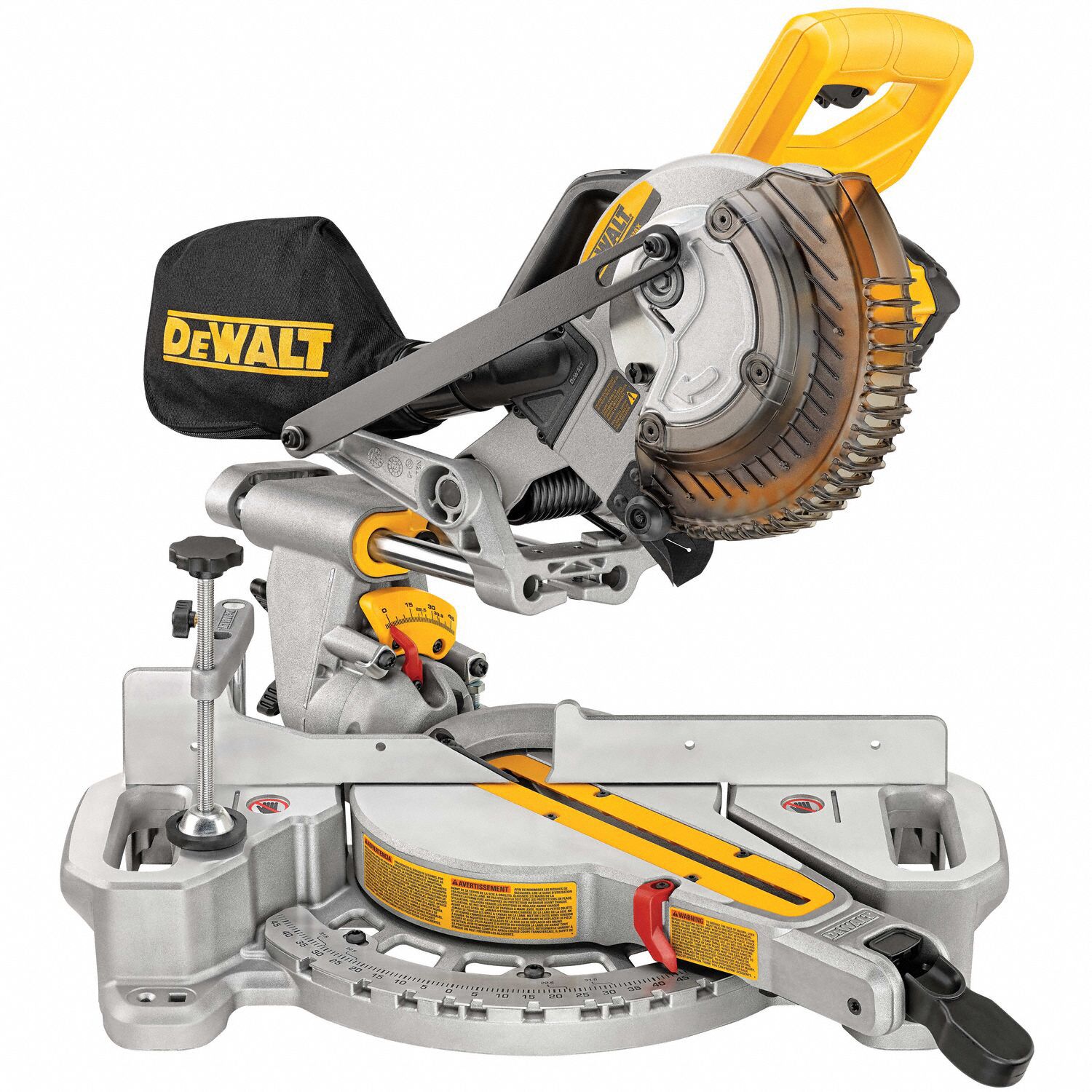 DEWALT Miter Saw Kit: 7 1/4 in Blade Dia., Sliding, 48° Left to 35