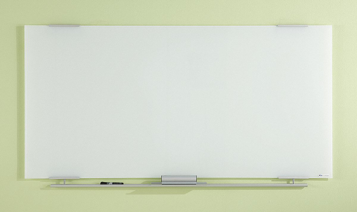 ICEBERG GlossFinish Glass Dry Erase Board, Wall Mounted, 36 inH x 48 inW, Ultra White 39T705