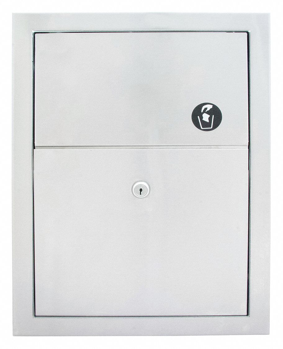 BRADLEY, WallMounted, 12 3/4 in Wd, Sanitary Napkin Receptacle
