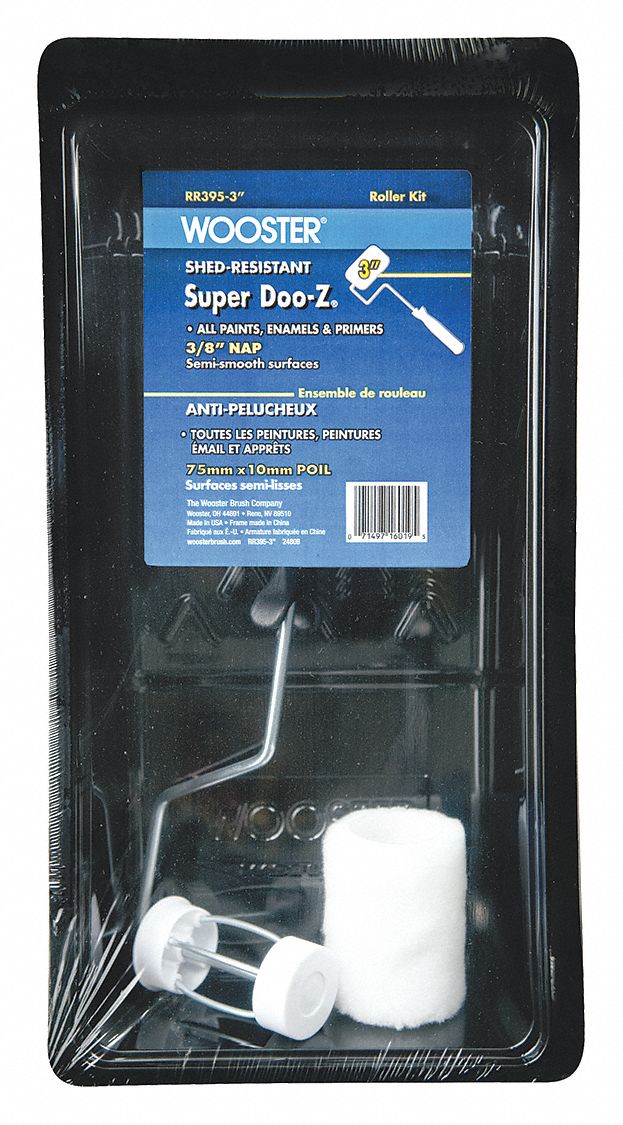 WOOSTER Trim Paint Roller Kit 4 Wire Cage Roller Frame, 3 in Roller Lg