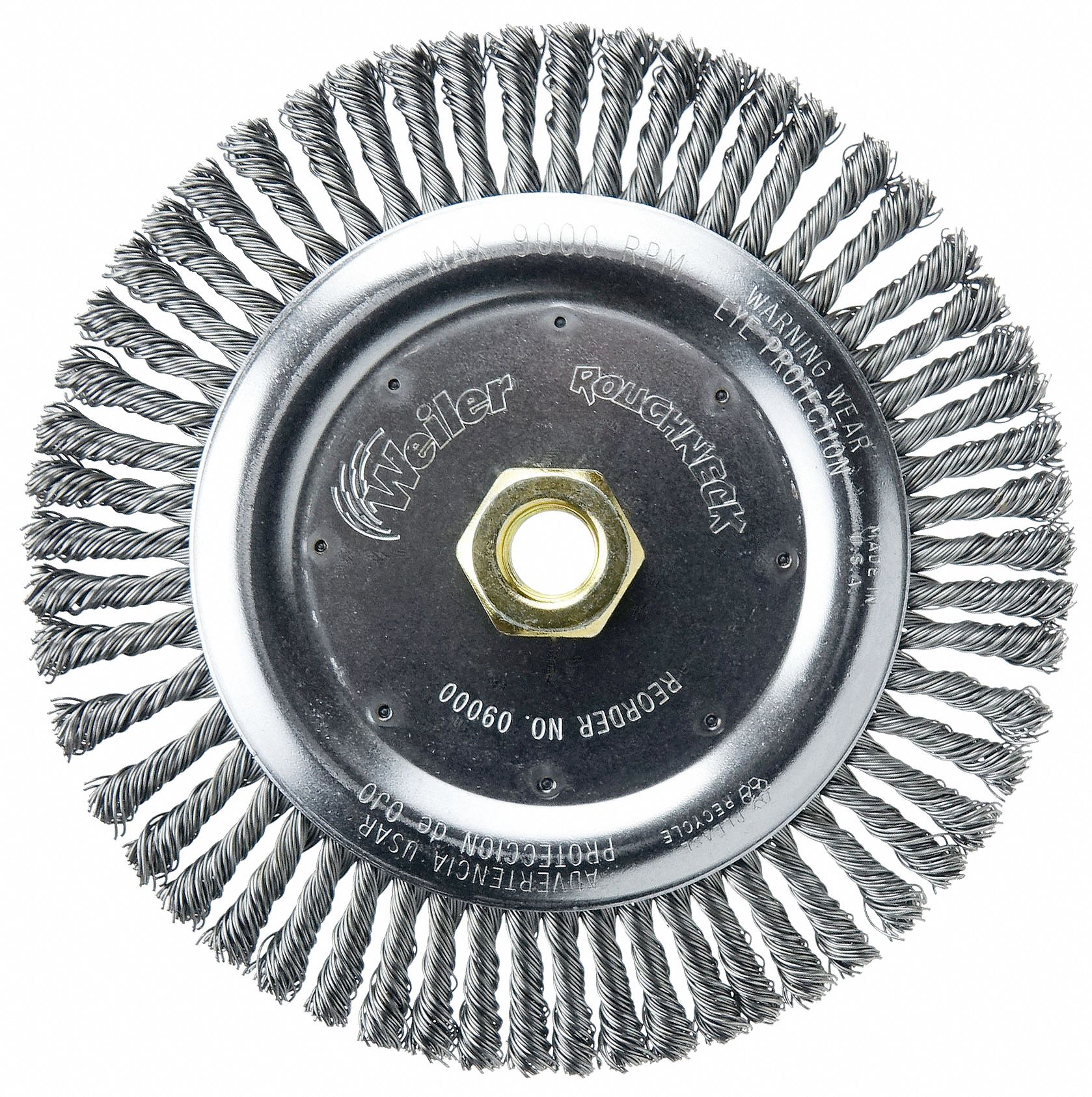 WEILER Wire Wheel Brush 6 7/8 in Brush Dia., 5/8"11 Arbor Hole, 0.02 in Wire Dia., Carbon
