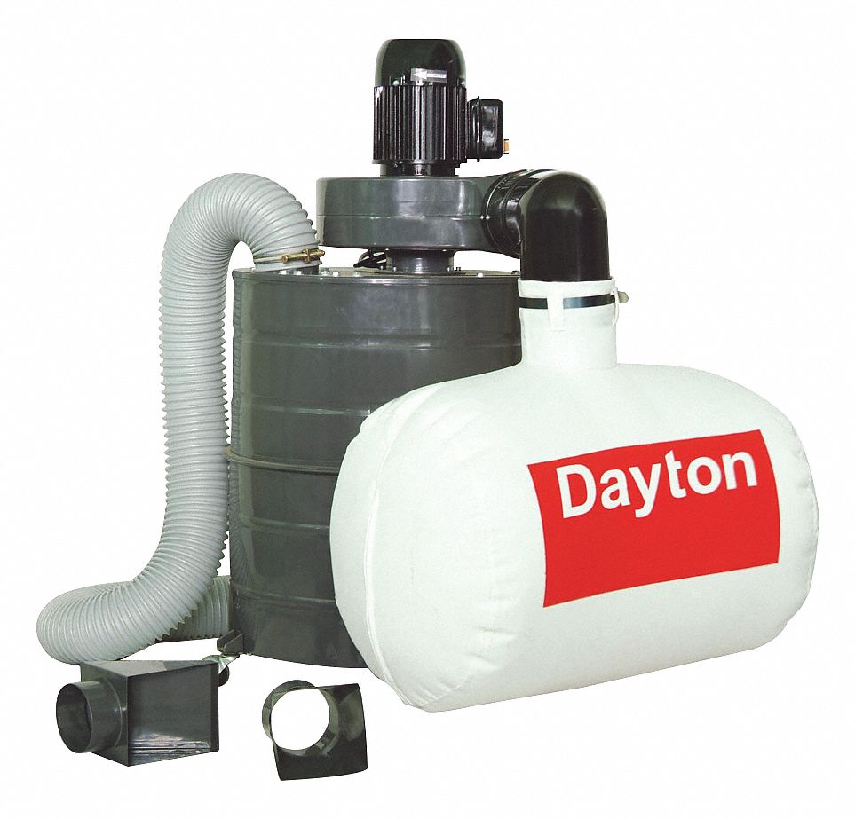 DAYTON, Two Stage Portable, 600 cfm Max. Flow (CFM), Dust Collector