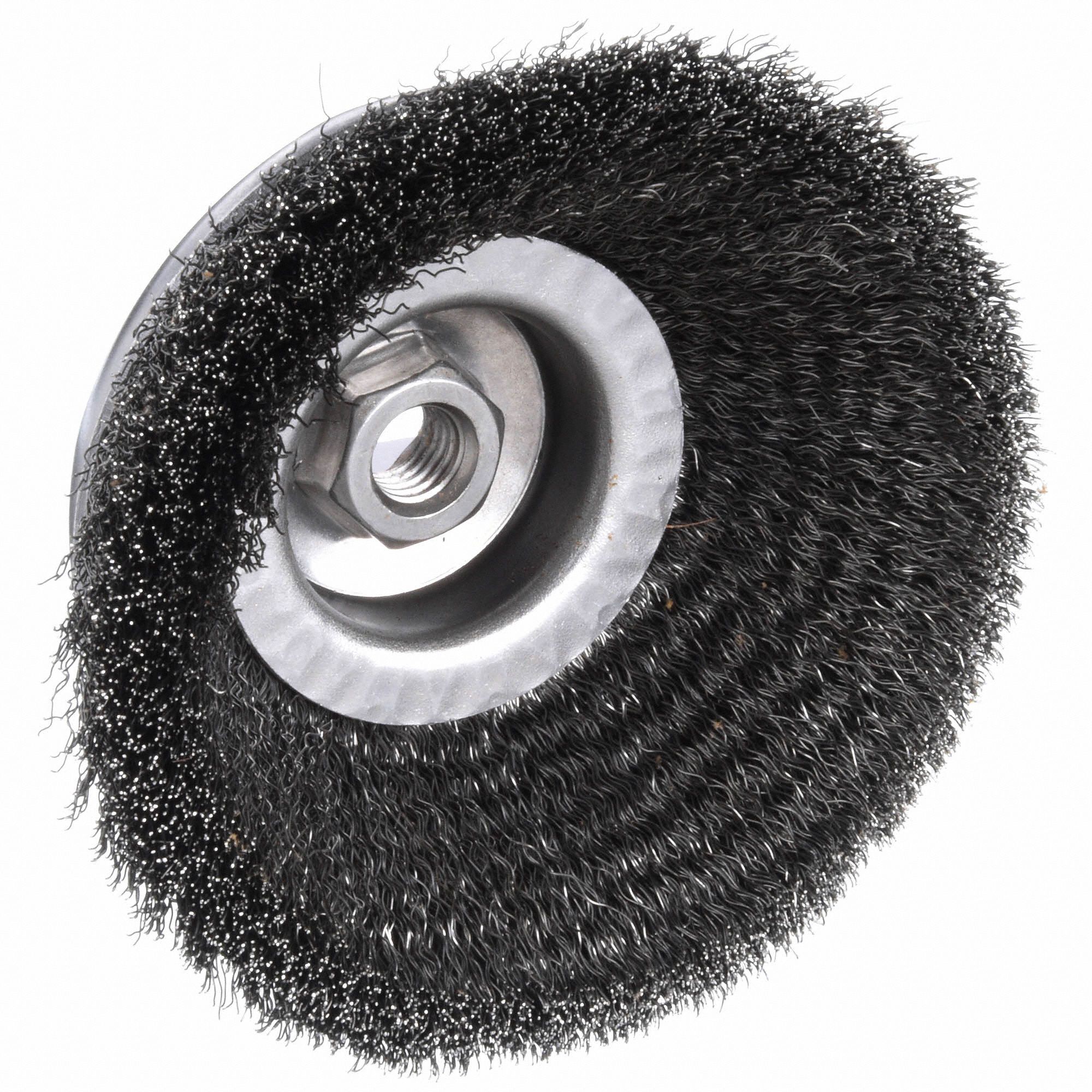 WEILER 6 in Crimped Wire Cup Brush, Arbor Hole Mounting, 0.02 in Wire