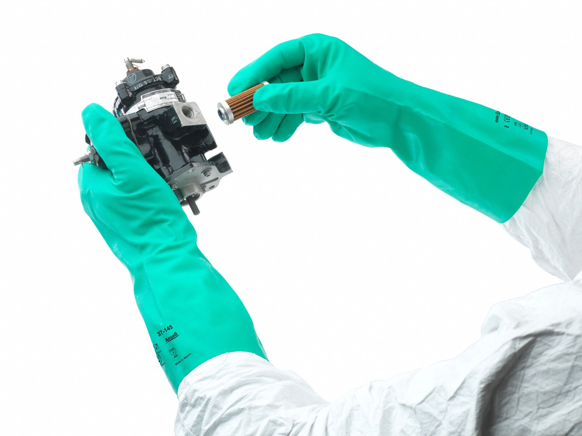 ANSELL Chemical Resistant Gloves, 9, Glove Materials