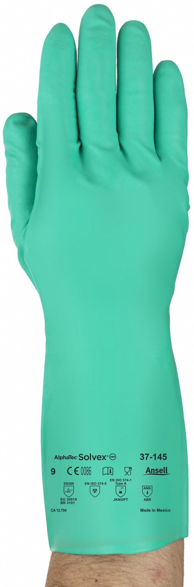 ANSELL Chemical Resistant Gloves, 8, Glove Materials Nitrile, 1 PR