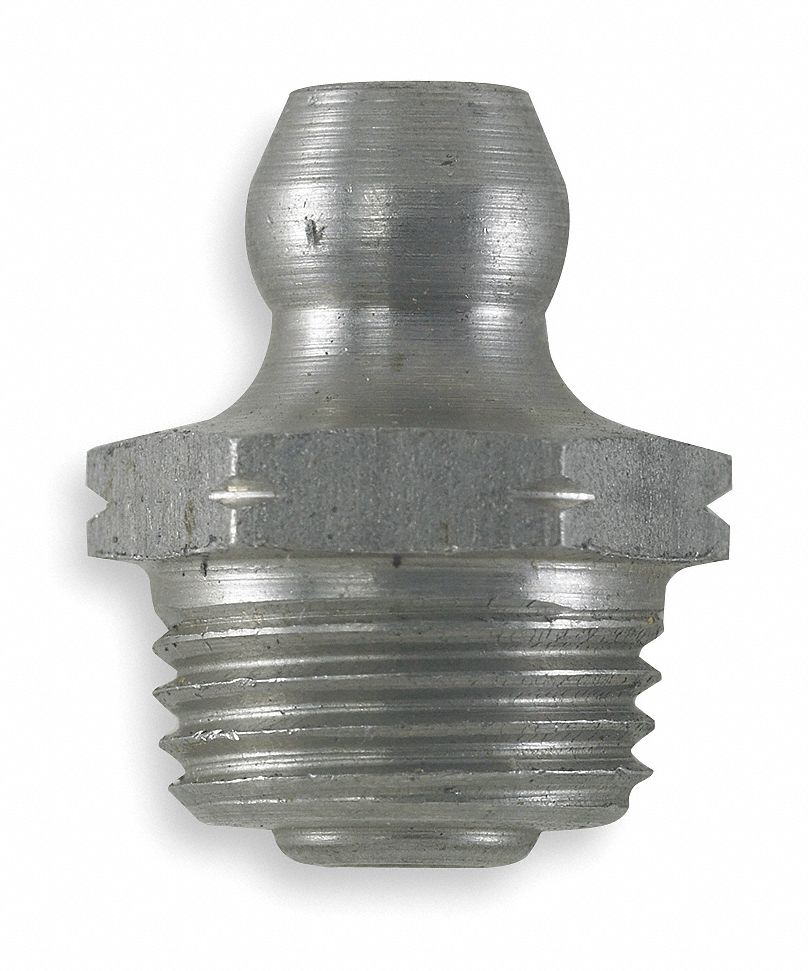 KINGFISHER Standard Grease Fitting, 1/8"28 BSPT, Straight, Unfinished Stainless Steel, PK 5