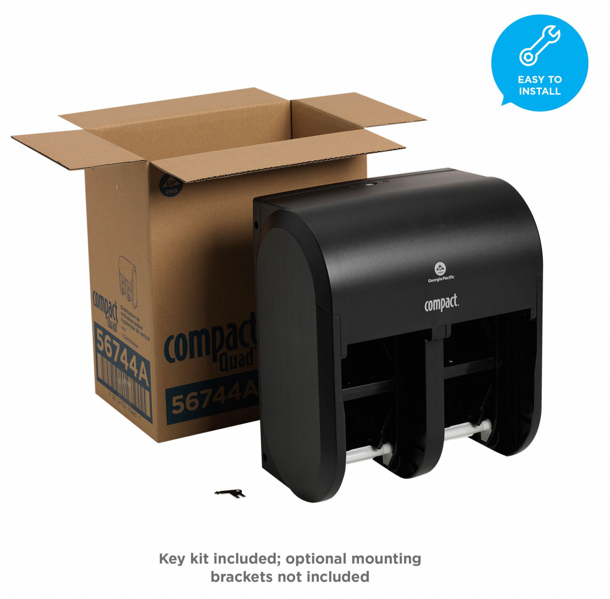 Toilet Paper Dispenser Coreless, Vertical Quad Roll