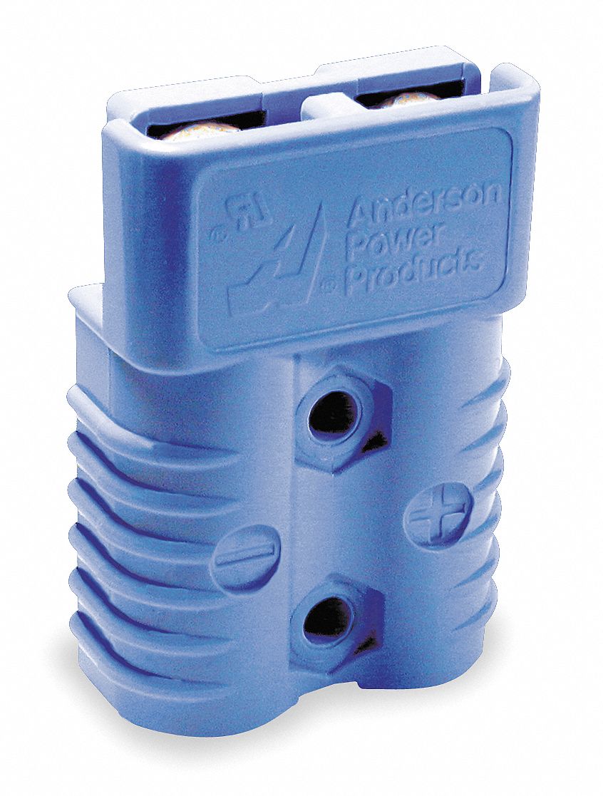 ANDERSON POWER PRODUCTS Power Connector Two Pole, Blue, 2/0 ga, 10,000