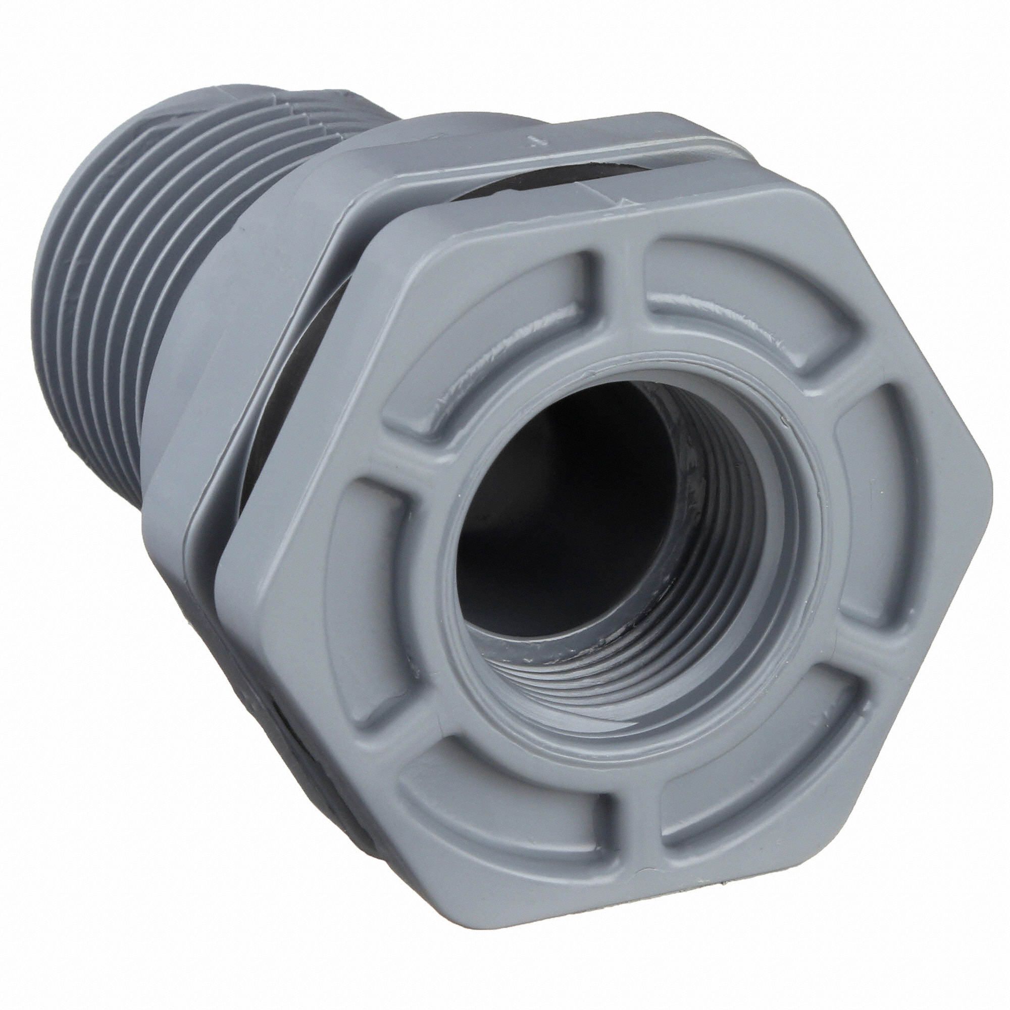 HAYWARD CPVC Bulkhead Tank Fitting, 3/4 in Pipe Size, FNPT x FNPT