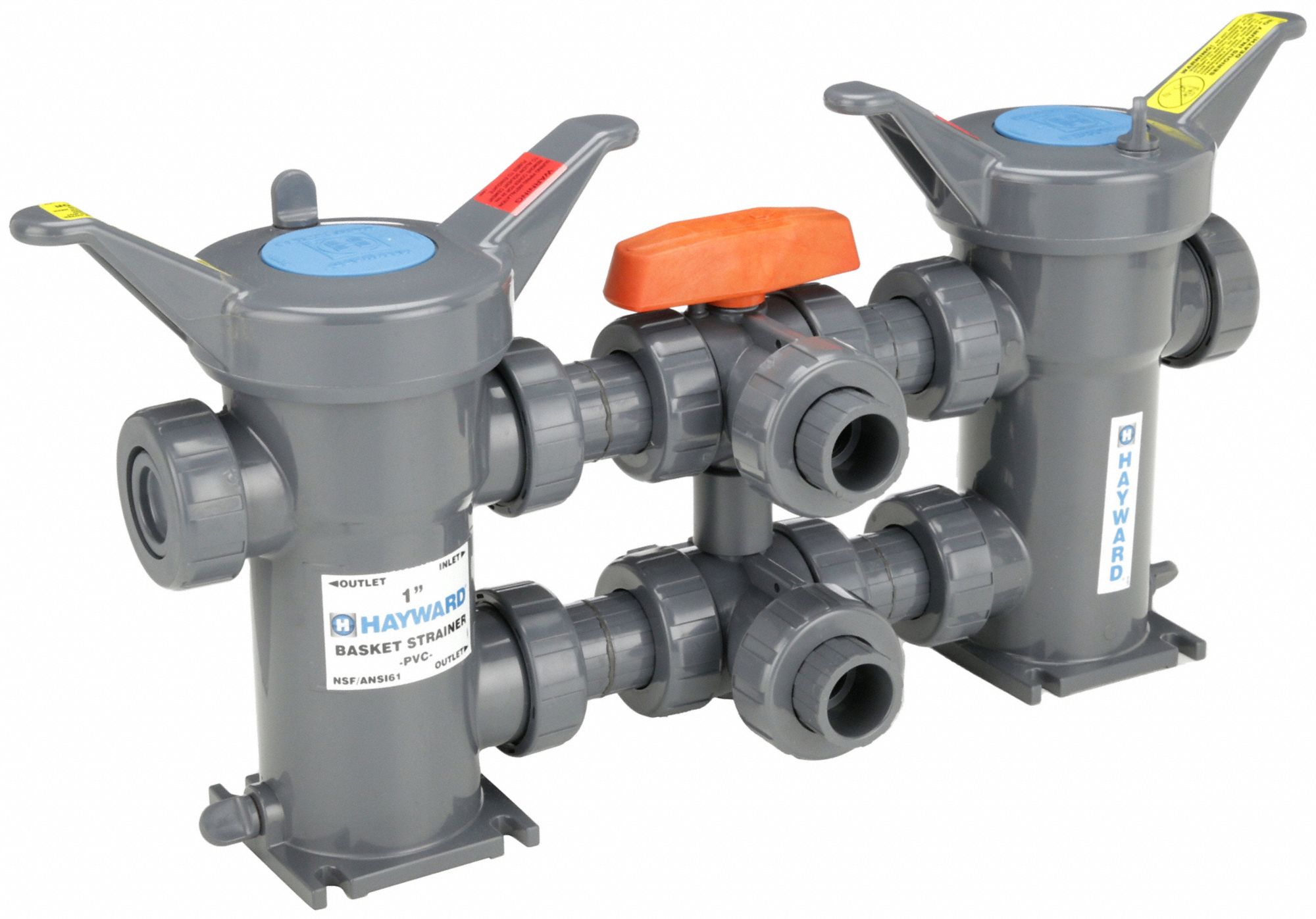 HAYWARD, PVC, Dual, Basket Strainer 3CDU9DB1200ST18 Grainger