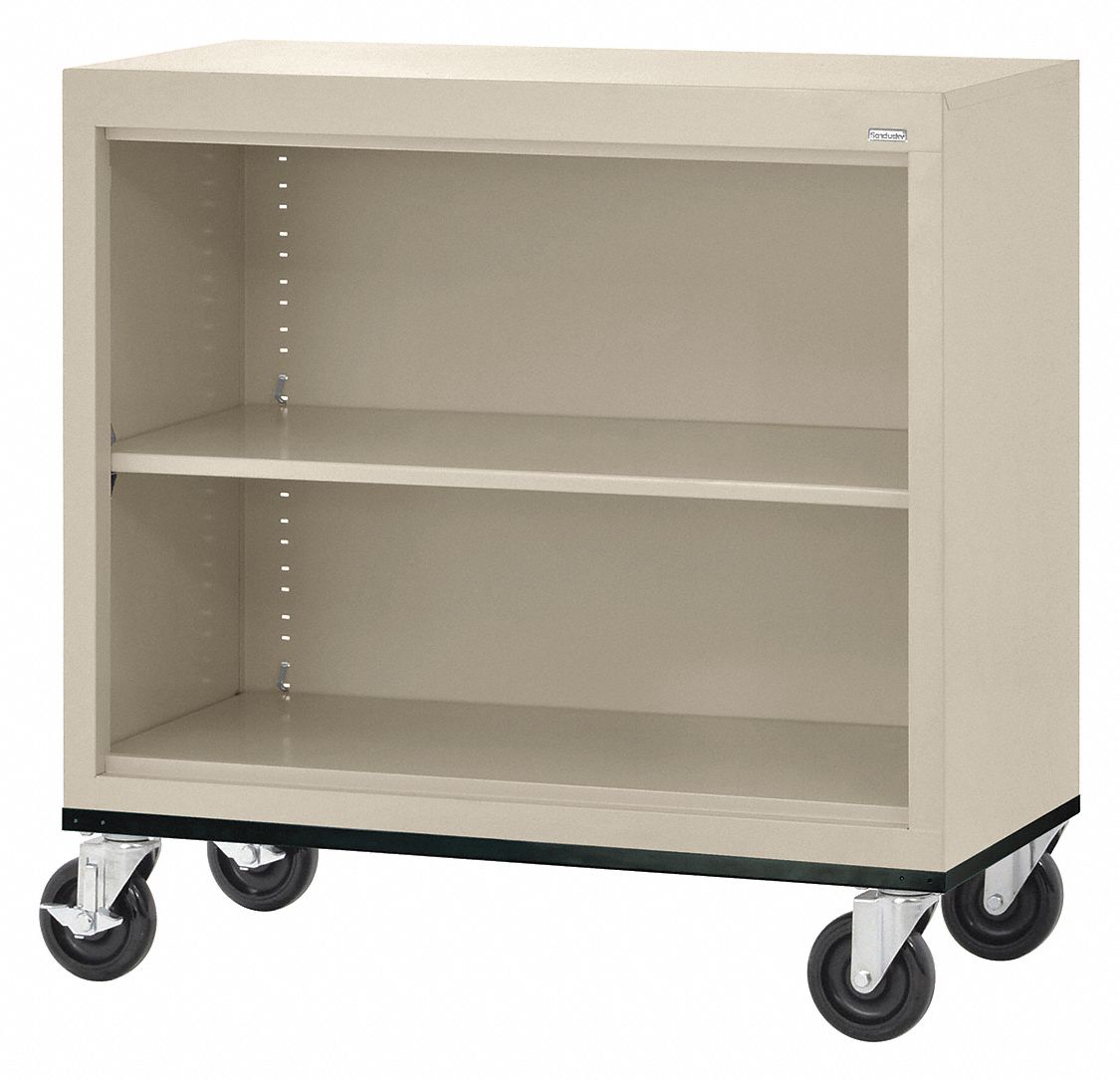 ATLANTIC METAL Mobile Bookcase Assembled, Elite Series, 2 Shelves