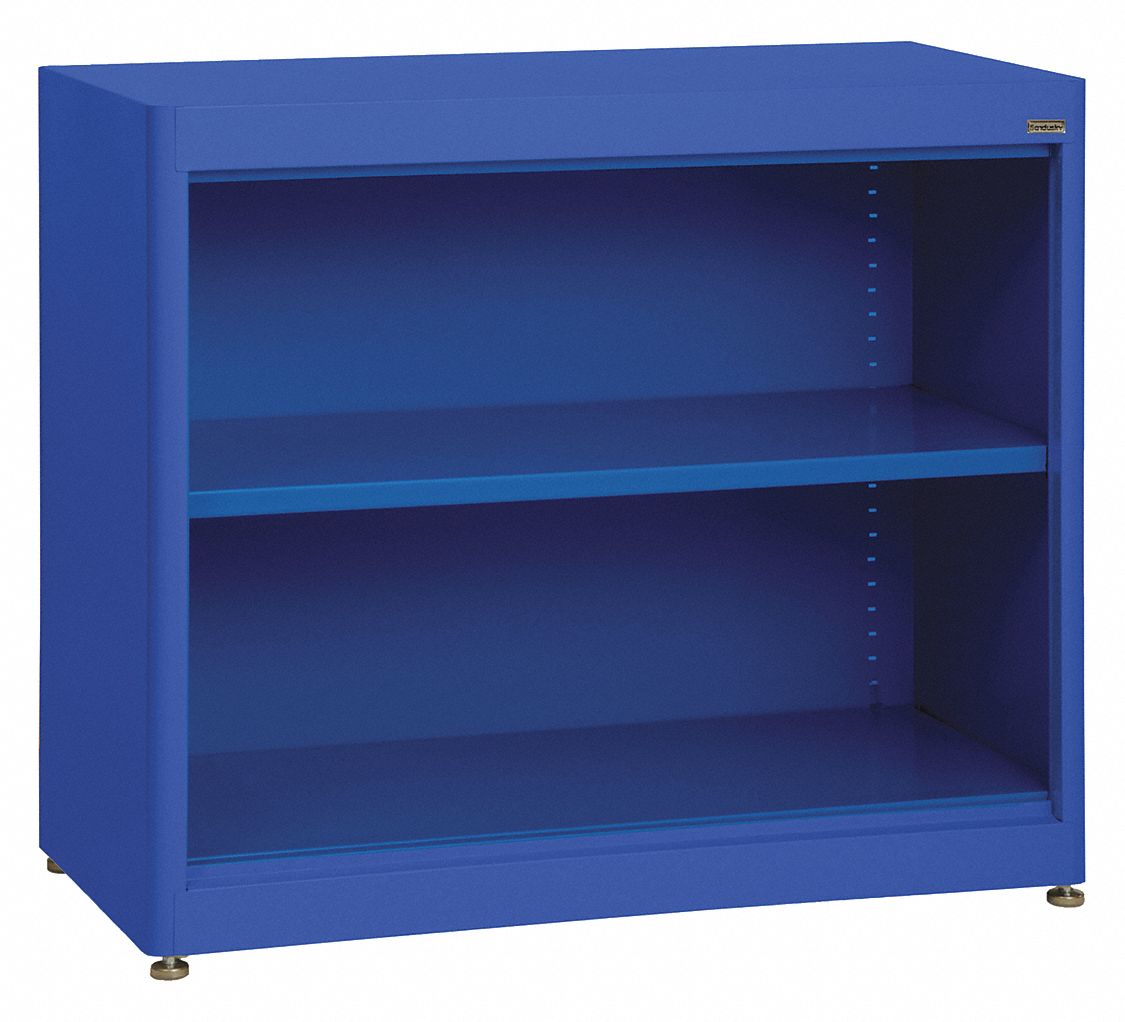 ATLANTIC METAL 36 in x 18 in x 30 in Elite Series Stationary Bookcase with 2 Shelves, Blue