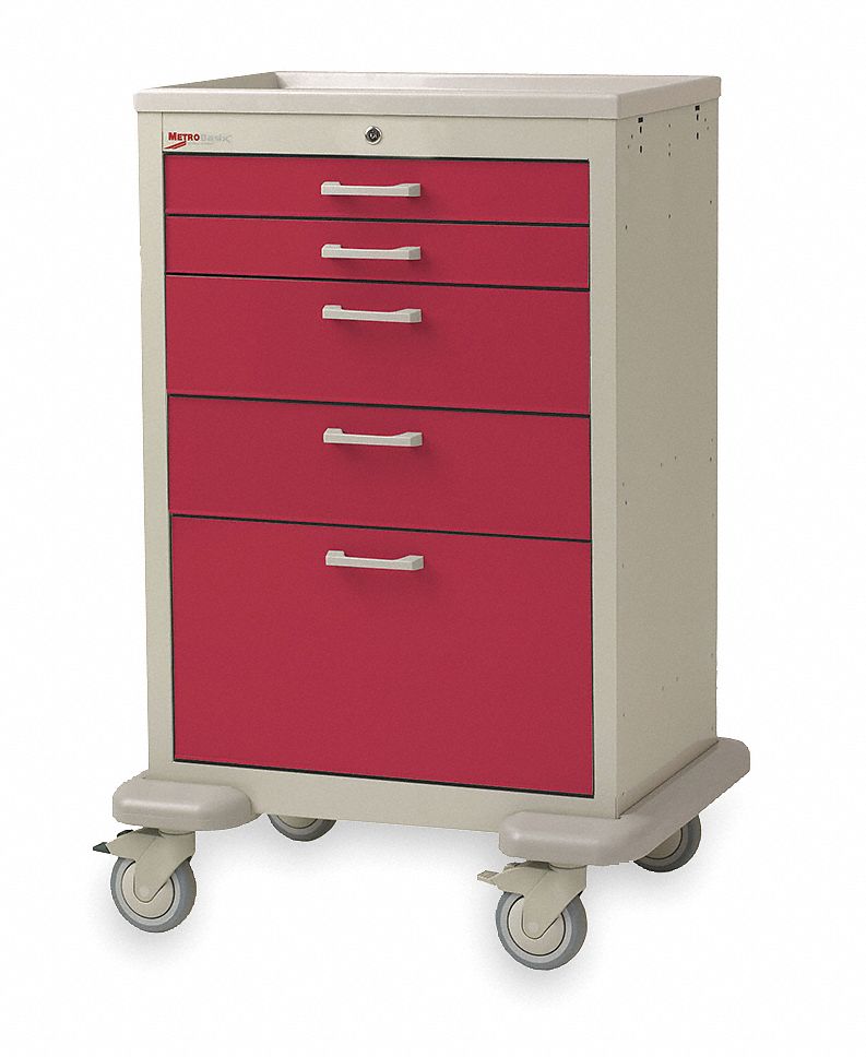METRO MEDICAL SUPPLY CART WITH DRAWERS,45 IN H Medical Equipment and