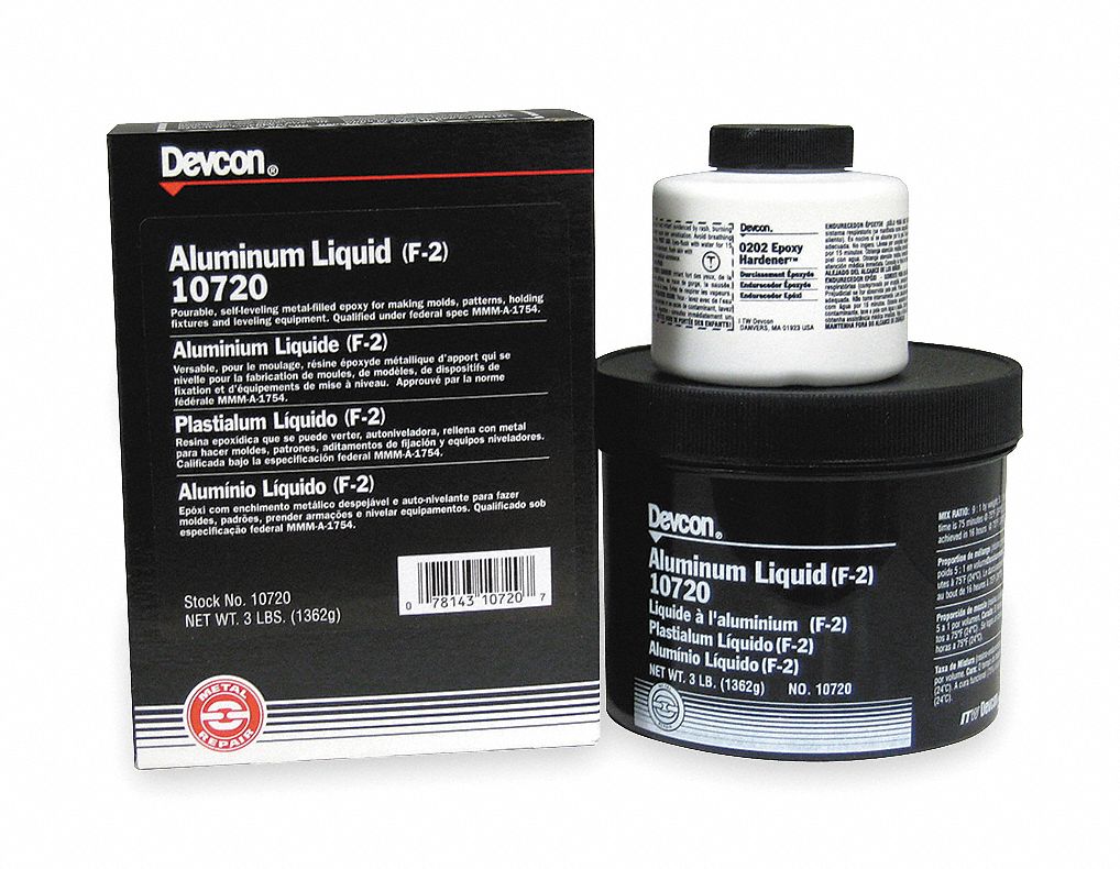 DEVCON, Aluminum Liquid (F2), Ambient Cured, Epoxy Adhesive 3DPG3