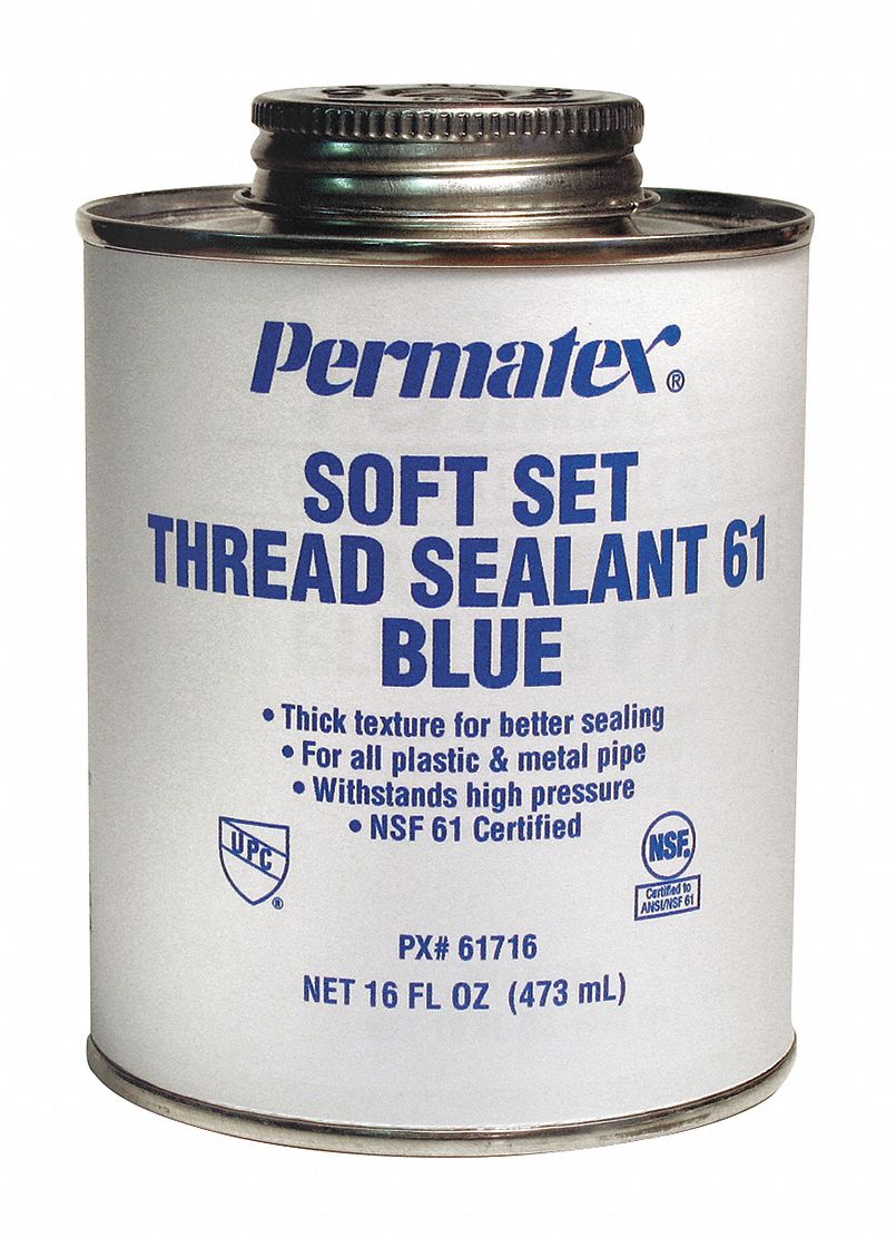 16 oz Brush Can Thread Sealant with 3000 psi, Blue Grainger
