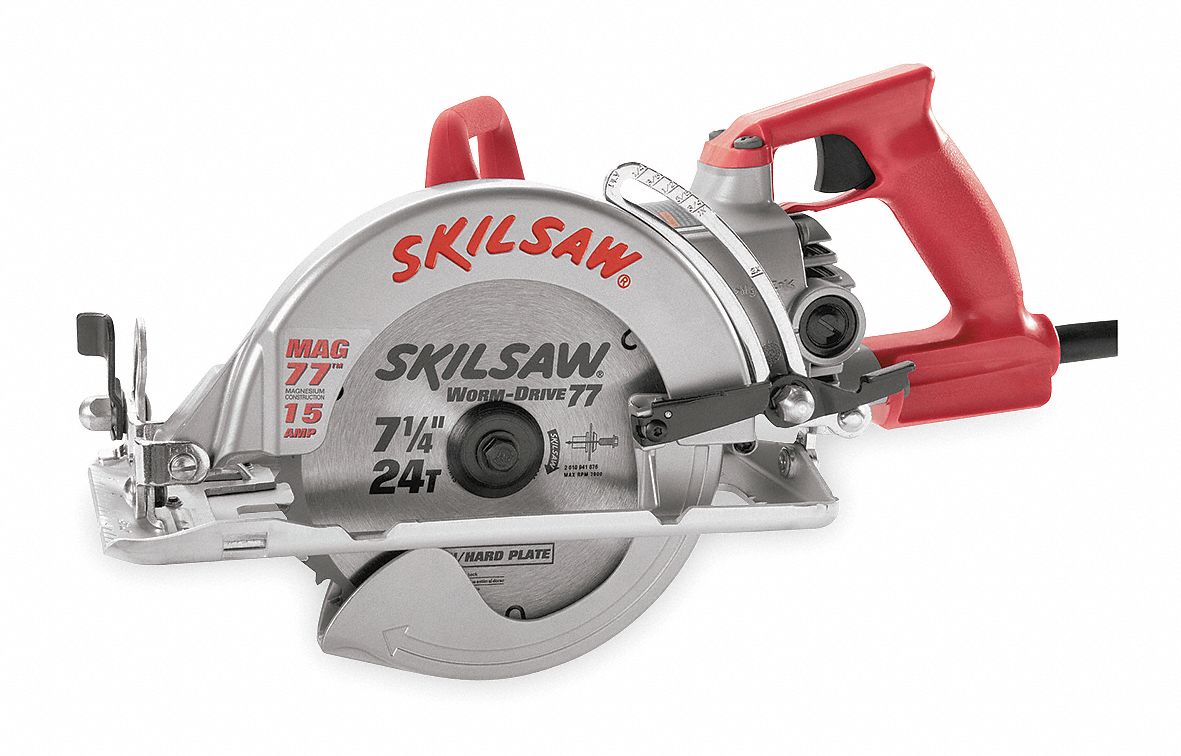 Worm Drive Circular Saw, 7 1/4 in Blade Dia., Left Blade Side - Grainger