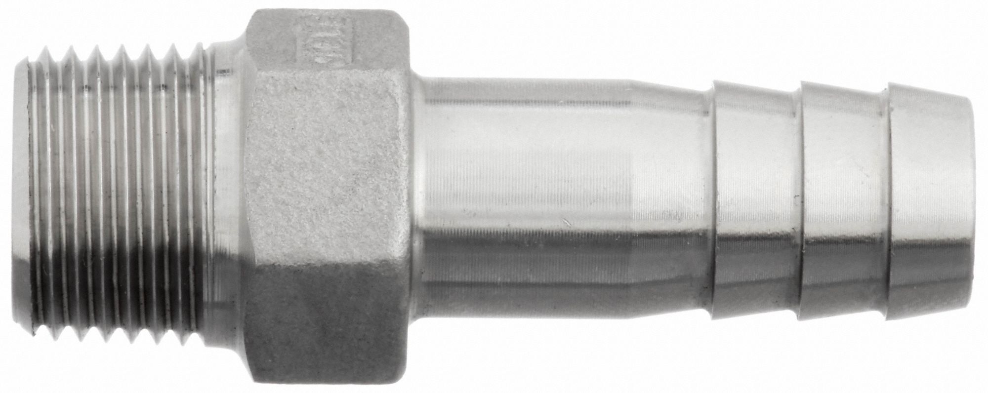 GRAINGER APPROVED Barbed Hose Fitting, Fitting Material 316 Stainless