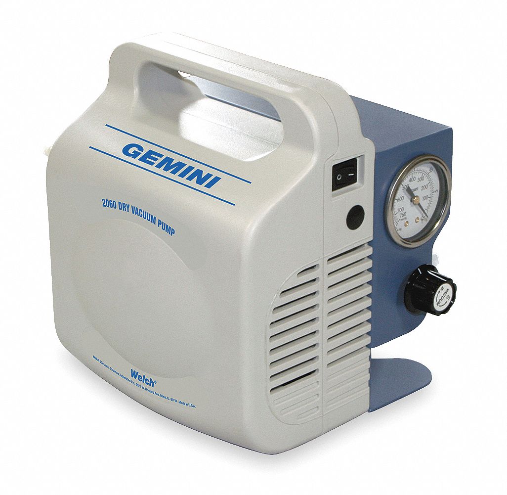 WELCH, 1/125 hp Output Power, 0.5 cfm Free Air Displacement, Vacuum