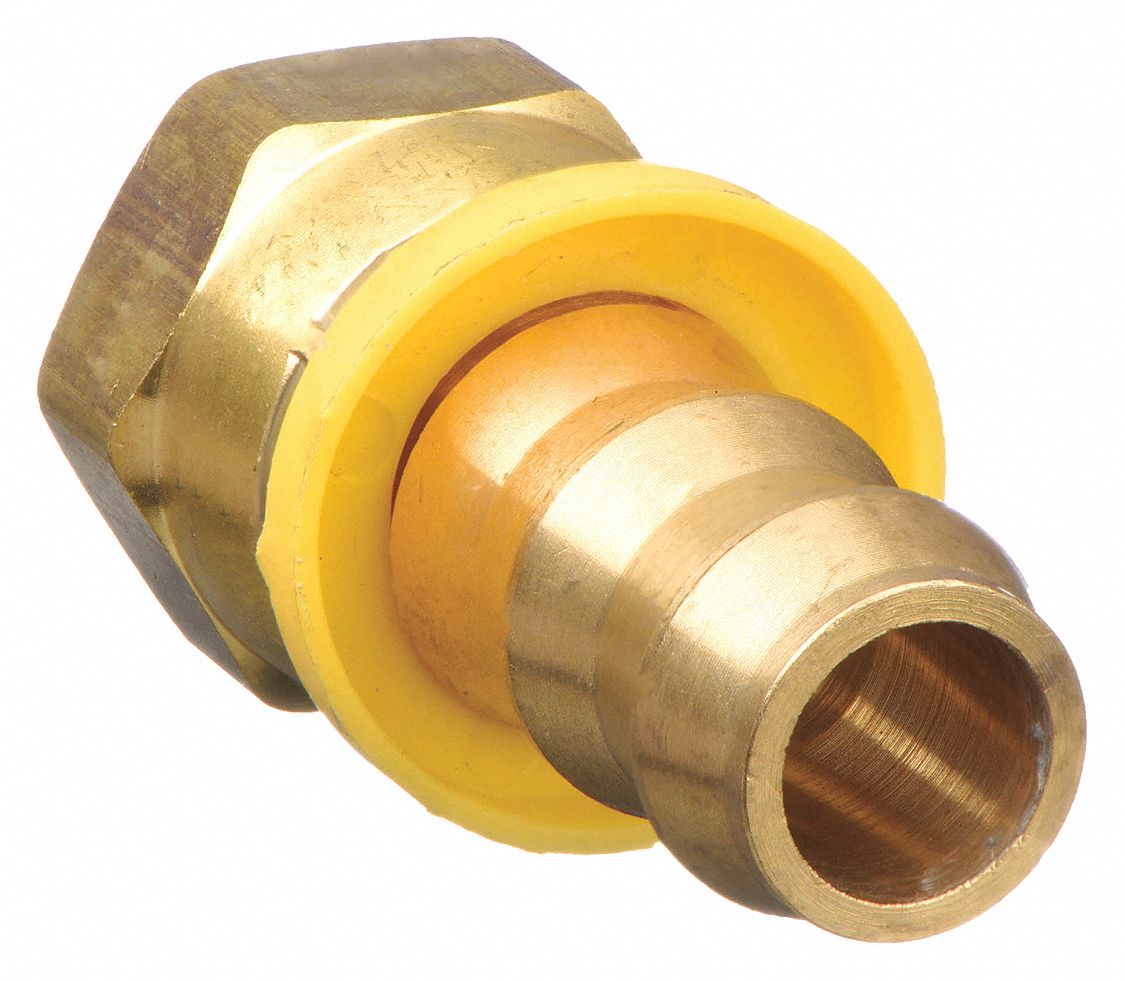 JIC x Hose Barb, 1/4 in x 1/4 in Fitting Size, PushOn Hose Fitting
