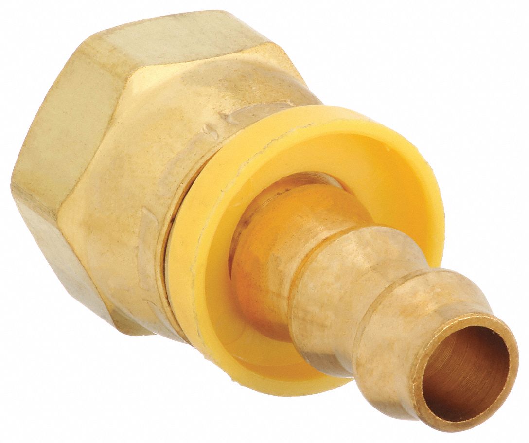 JIC x Hose Barb, 1/2 in x 3/8 in Fitting Size, PushOn Hose Fitting