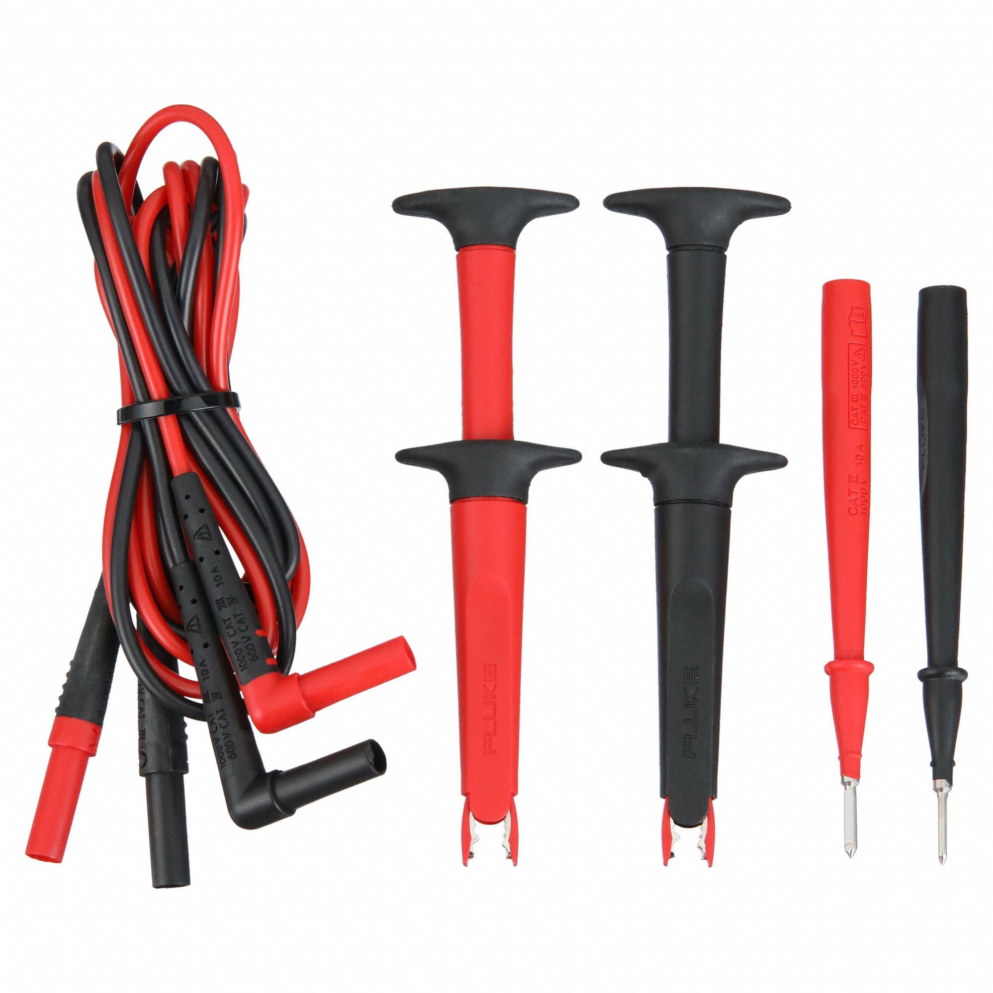 FLUKE, CAT III 1000V/CAT IV 600V, Alligator Clip/Probe, Test Lead Kit