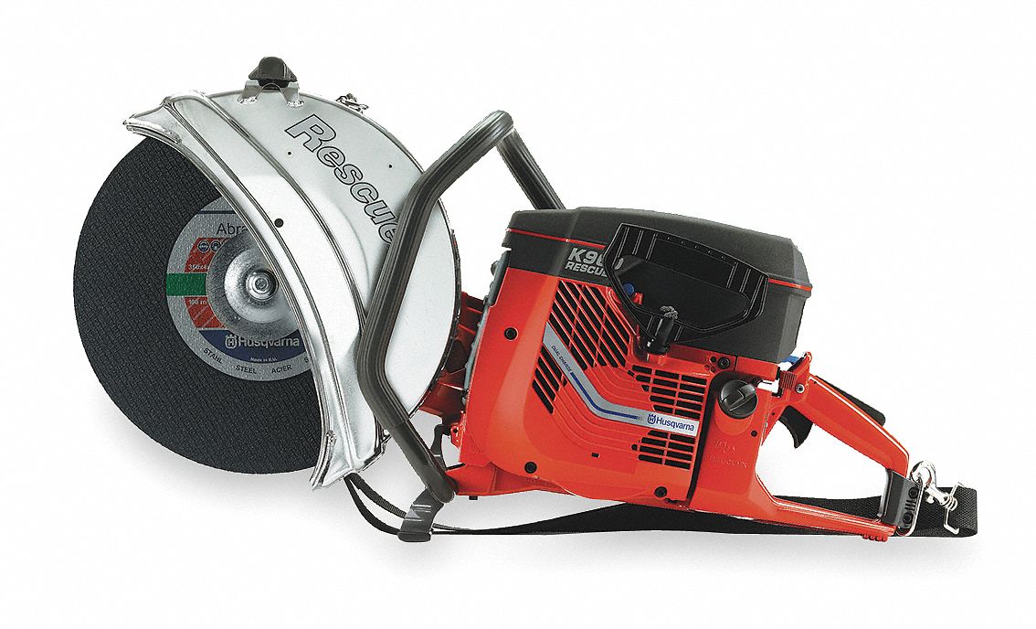 HUSQVARNA Rescue, Wet/Dry Cutting Type, Concrete Saw, 14" Blade Dia., 5